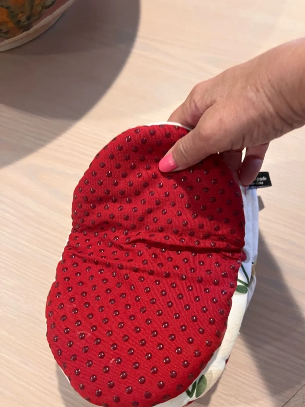 kate spade White Oven Mitts with Red and Multicolor Cherry Print